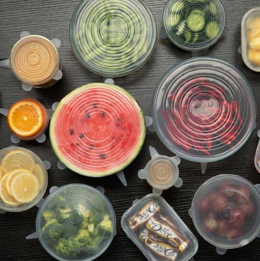 6 Pcs/Set Food Silicone Cover Cap Universal Silicone Lids For Cookware Bowl Reusable Stretch Lids Kitchen Accessories