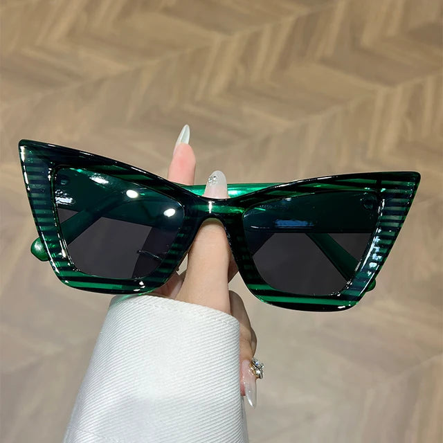 New Design Fashion Big Frames Cat Eye Sunglasses Women Trend Luxury Brand Shades Female Eyewear