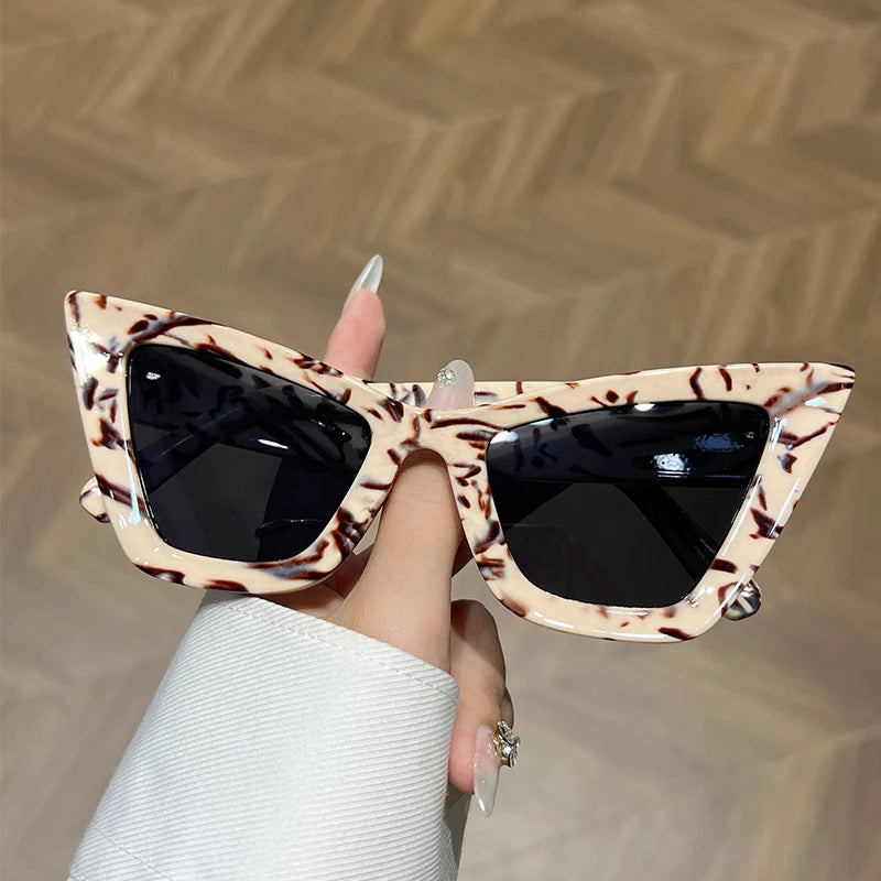 New Design Fashion Big Frames Cat Eye Sunglasses Women Trend Luxury Brand Shades Female Eyewear