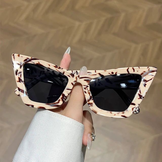 New Design Fashion Big Frames Cat Eye Sunglasses Women Trend Luxury Brand Shades Female Eyewear